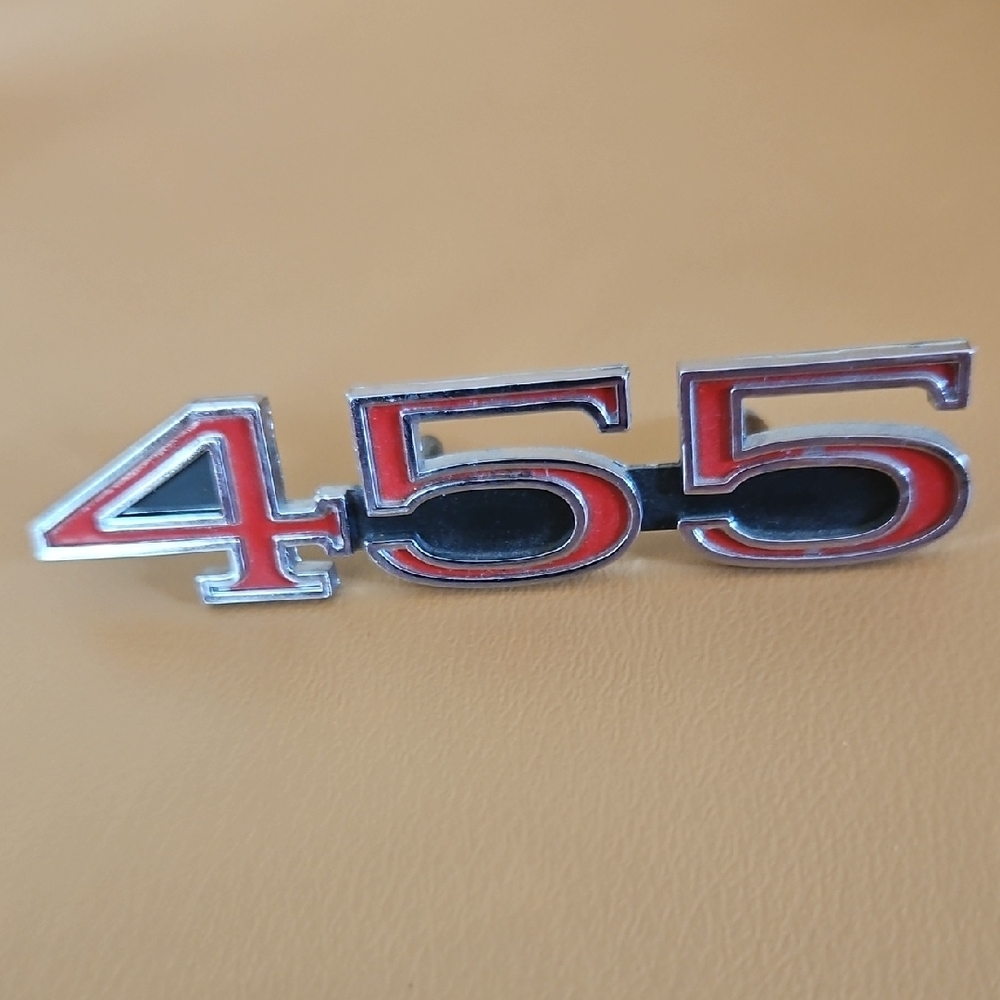 Original Red and Silver 455 Emblem